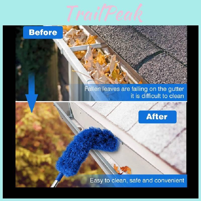 Gutter Cleaning Brush With Telescopic Extendable Pole For Home Maintenance And Dust Removal