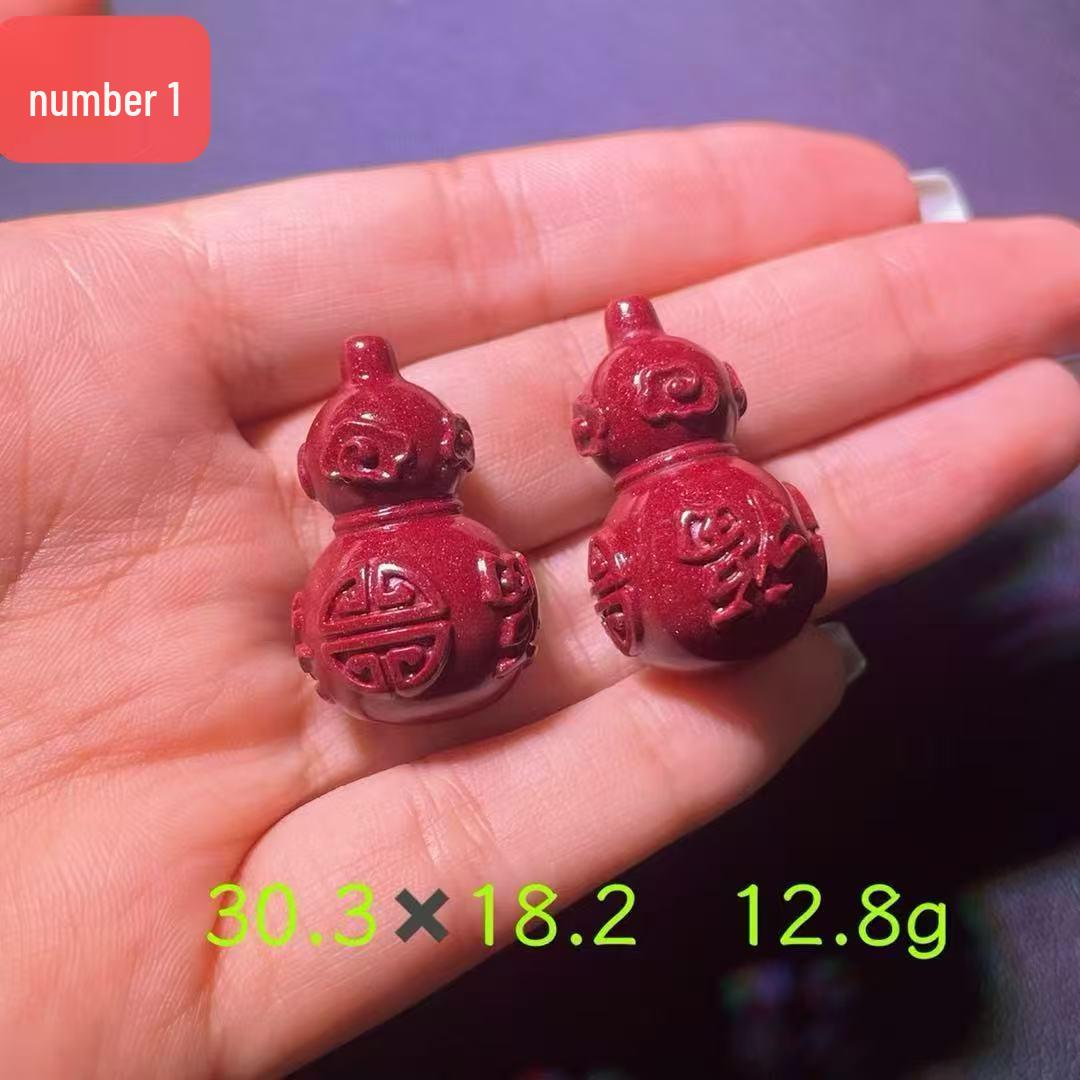 Purple Gold Sand Cinnabar Gourd Pagoda Fu Lu Spacer Beads for DIY Prayer Bracelet Ornaments No. 1