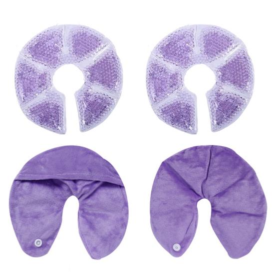 2Pcs Hot And Cold Breast Therapy Packs Improve Milk Flow Gel Cold Compress Reusable Heating Pads for Engorgement Clogged Ducts Nipple Pain Relief