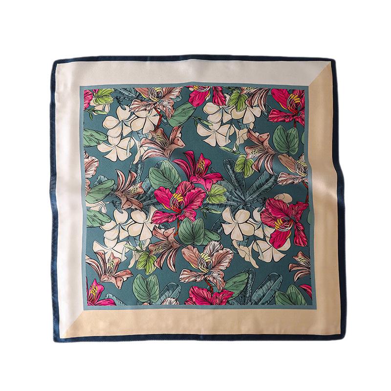 111 mulberry silk small square scarf women's summer sunscreen scarf versatile printed scarf light luxury French silk scarf