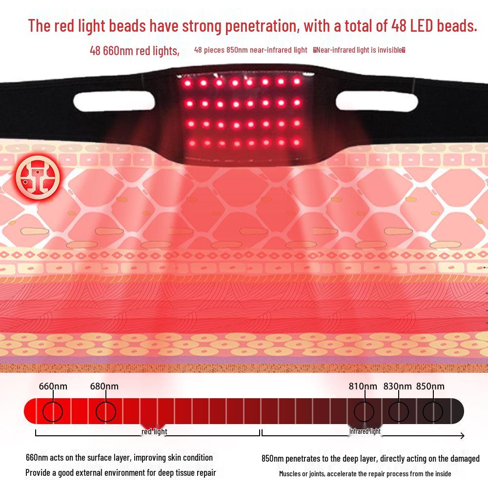 LED Red Light Therapy Chin Mask with Warming Phototherapy Band