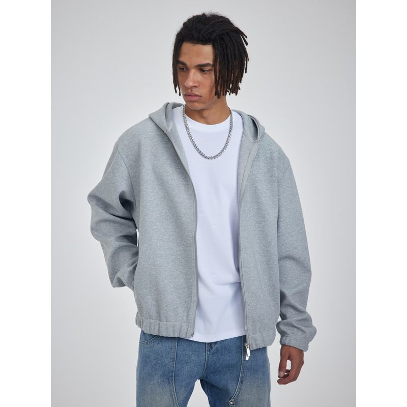 Autumn and Winter American Style 380g Heavyweight Warm Sweatshirt for Men Cleanfit Hooded Air Layer Loose Casual Cardigan Jacket