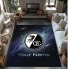 SC Freiburg FC Printed Crystal Velvet Rug Non‑Slip Crystal Velvet Carpet For Sofa Bedroom Indoor Home Decoration