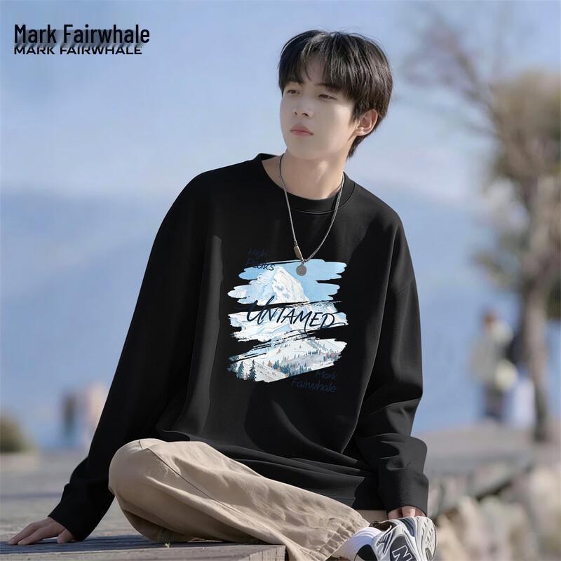 Mark Fairwhale Men's Cotton Loose Fit Long-Sleeve T-Shirt