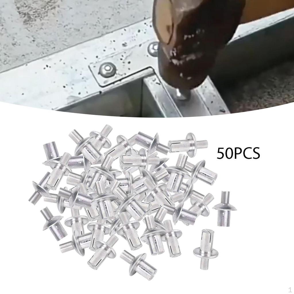 50 Pieces Expansion Nails Screws Hammer Drive Head Piercing Rivets Cabinet Fixing for