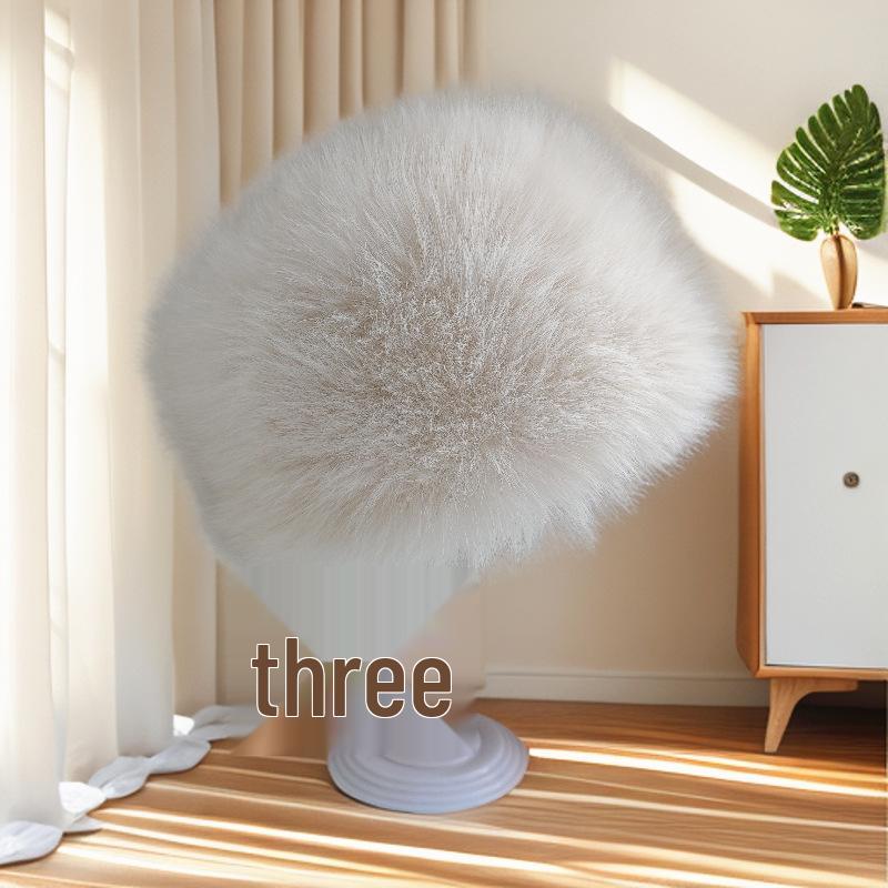 

Женская плюшевая панама из искусственного меха - стиль норки и лисы, однотонная, плоский верх белый