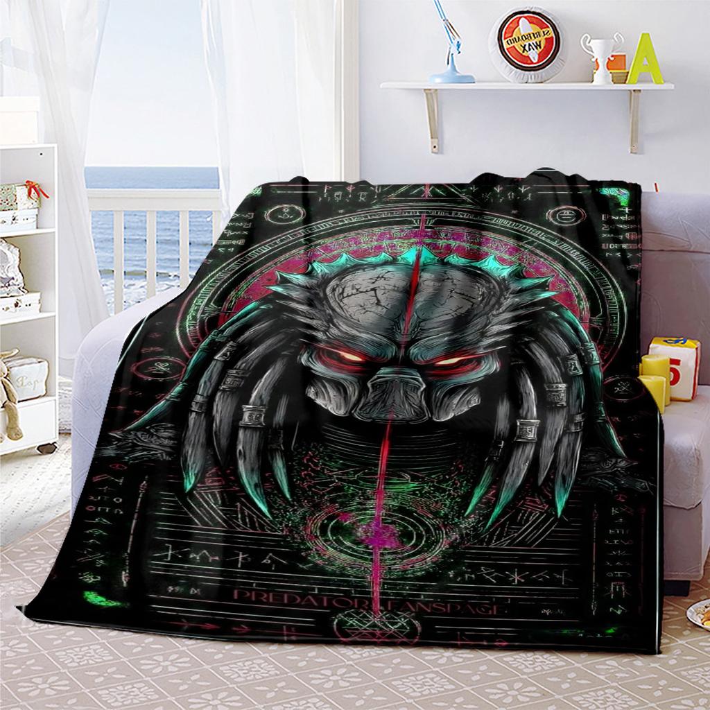 1PC Predator Alien Warrior Plush Blanket Soft Comfortable All Seasons Suitable Sofa Office Travel Home Gift Idea