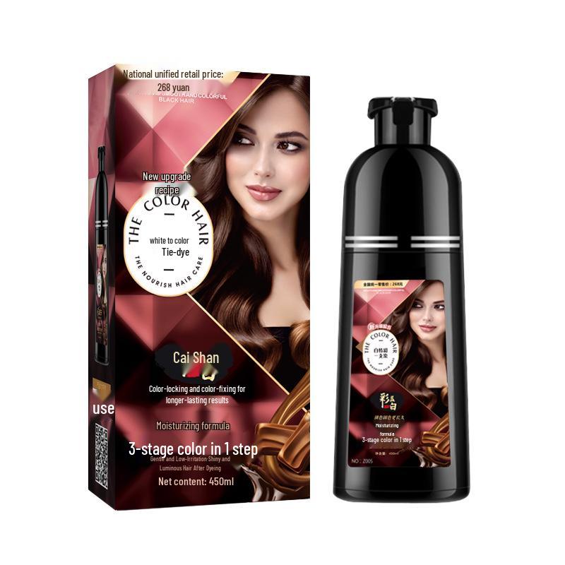 Natural Plant Bubble Hair Dye - One-Wash Color with White Coverage and Non-Staining Scalp Formula