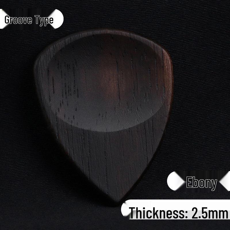 Handmade Solid Wood Guitar Pick Set: Ebonite Folk Plectrum, Groove Anti-slip Jazz Picks with Personality Box.