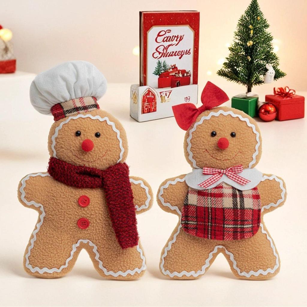Luminous Gingerbread, No-Face, and Rudolph Christmas Ornament Dolls
