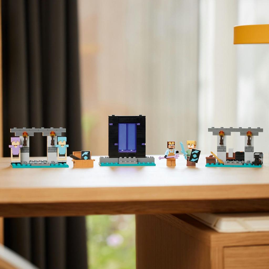 LEGO Minecraft Armory Toy - Birthday Present - Building Blocks - Boys, Girls, Children (Ages 7, 8, 9) - Elementary School Students - Minecraft Goods -