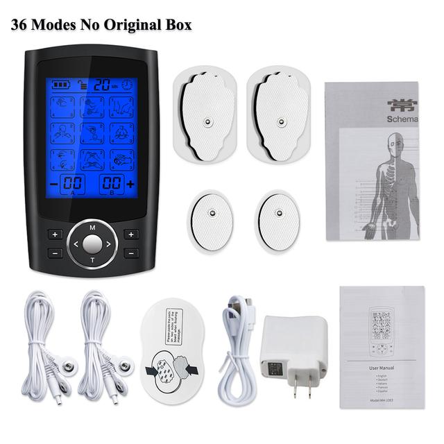 36 Modes TENS Unit Electric EMS Muscle Stimulation Relax Body Massager Electronic Pulse Meridians Physiotherapy Slimming Machine