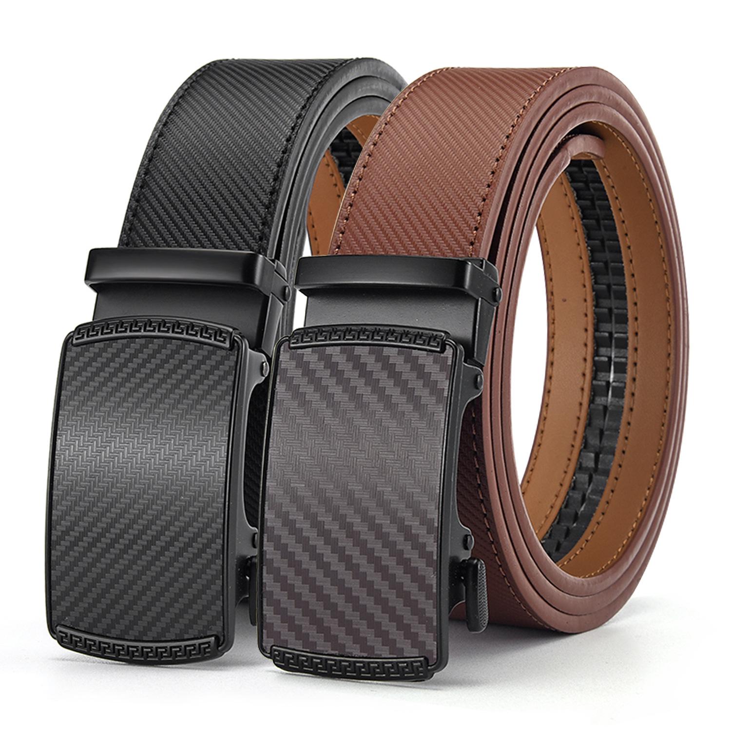 

Men s Two-Layer Cowhide Leather Belt with Automatic Buckle and Optional Embossing 120cm