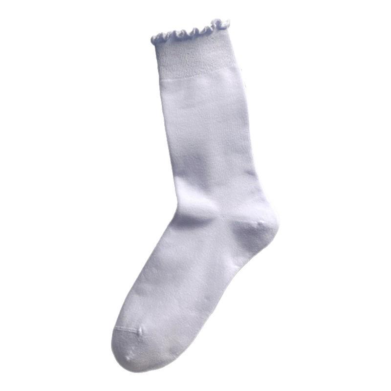 Women's Soft Pure Cotton Ruffle Edge Socks - Comfortable, Breathable, and Loose Fit
