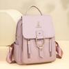 Women's Soft Leather Backpack Solid Color Travel Backpack