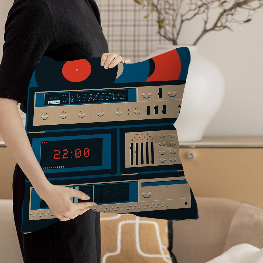 Mid Century Retro Vinyl Records Cushion Cover Car Throw Pillow Case For Sofa Car Christmas Gift 40x40cm 45x45cm