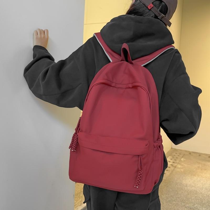 Large-capacity Backpack, Double-shoulder Bag, College Style, Simple and Elegant Schoolbag