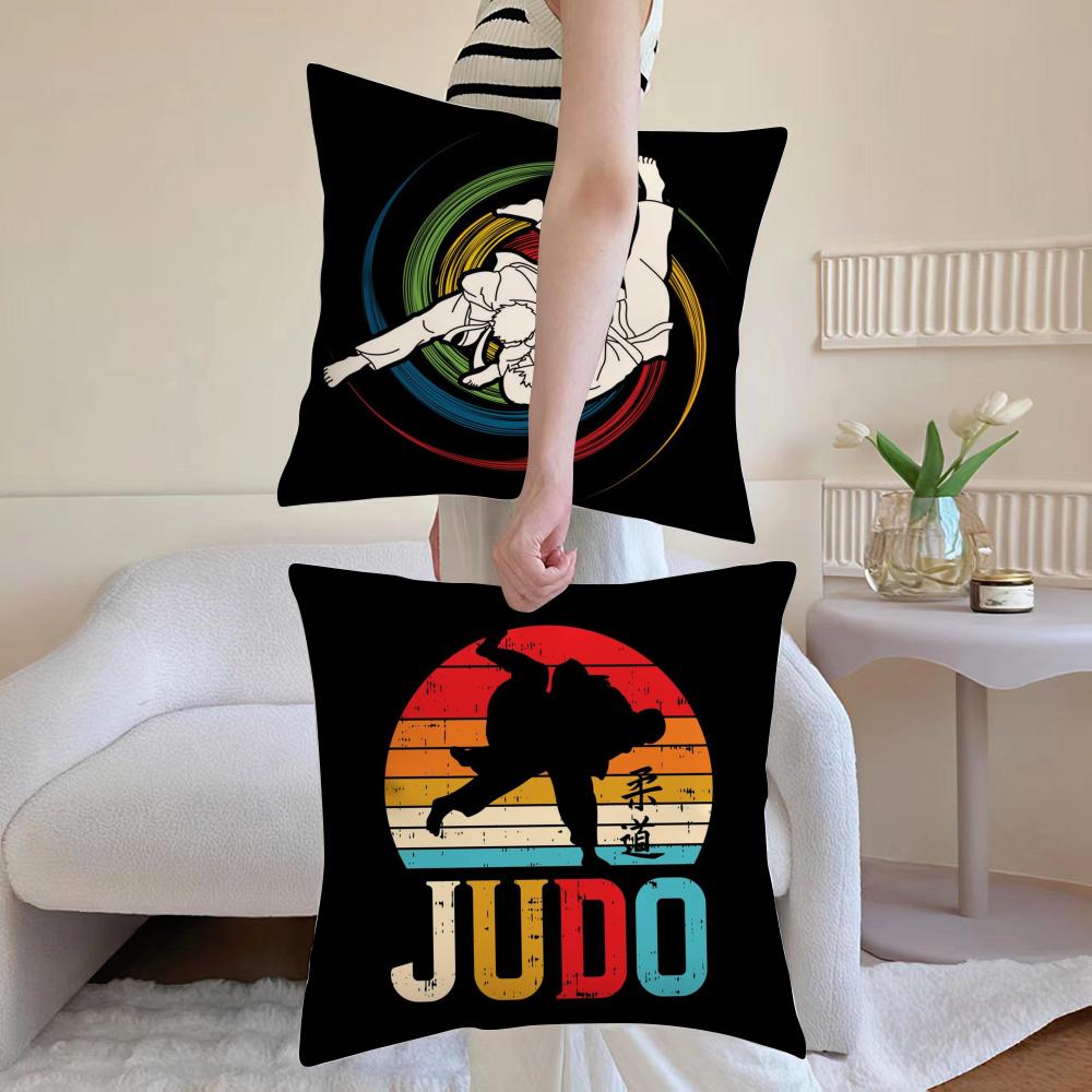 Sport J-Judo Cushion Cover Breathable Linen Pillowcase Summer Odorless Eco-Friendly Invisible Zipper Washable