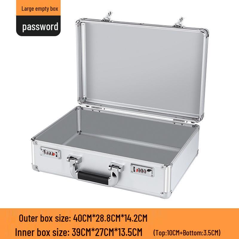 Aluminum Alloy Password Briefcase for Document and Tool Storage