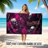 Floral Garden Theme Soft Beach Towel Personalized Custom Name Text Towel Portable for Beach Pool Travel