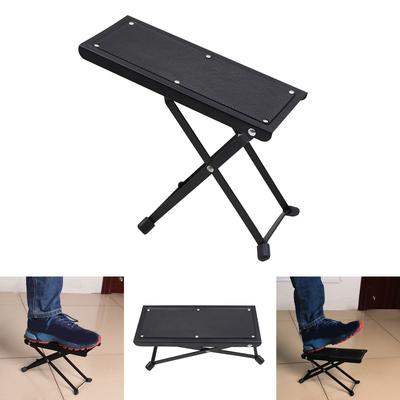 4-fach höhenverstellbarer Metall-Gitarrenfußhocker, 4 Gänge, Holz, winkelverstellbar, faltbar, strapazierfähig, Musik-Fußhocker