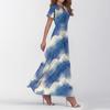 Women's Summer Casual Fashion Print Dresses V-Neck Short Sleeve Dresses