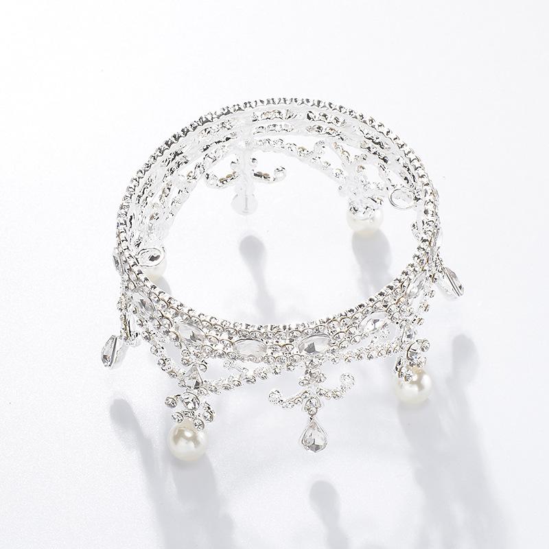 Birthday Party Princess Crown Alloy Rhinestone Round Crown Wedding Dress Accessories