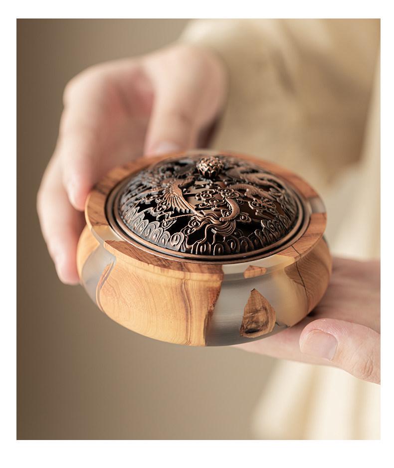 Solid Wood Zen Incense Burner Base for Tea Ceremony - Creative Chinese Agarwood & Sandalwood Accessories