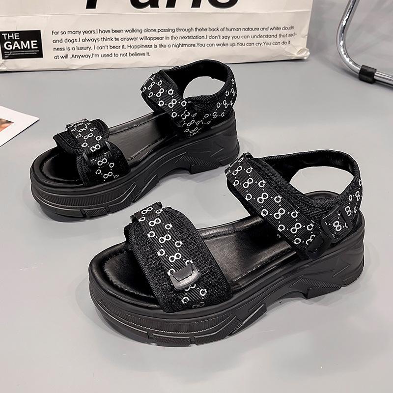 

Muffin Ultra High Heel Platform Sandals Women s 2025 New Summer Korean Version Velcro Rome Leisure Beach 40 срібний