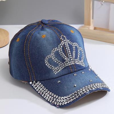 Sommer neue Krone Hut Damen Strass Kappe Mode Vielseitig Baseballkappe Lässig Sonnenschutz Sonnenhut