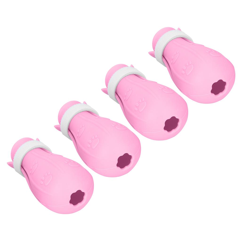 Cat Booties AntiScratch Cat Shoes Silicone Foot Covers Suitable for Pet Hospitals Pet Shops(Single Box Pink 4 Pcs )