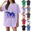 Women's Casual Printed T-Shirt Round Neck Pullover Short Sleeve Top