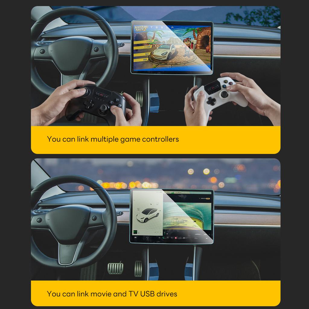 Glovebox USB Hub For Tesla New Model Y Launch Juniper 2025 Model 3 Highland 2024 Type-C Port Digital Display Splitter Docking