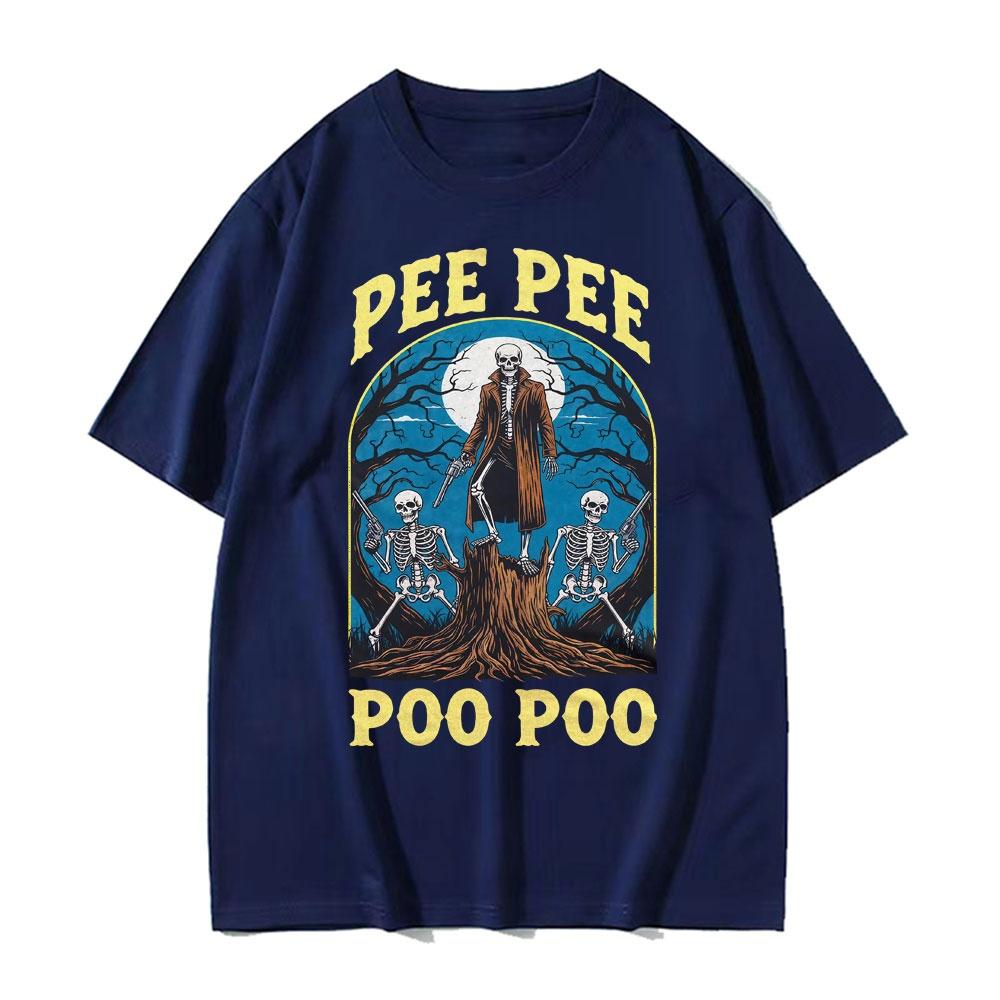New SpringSummer Mens and Womens Pee Pee Poo Poo Pattern Printed Tshirt Fashion Casual Short Sleeve Round Neck Tshirt