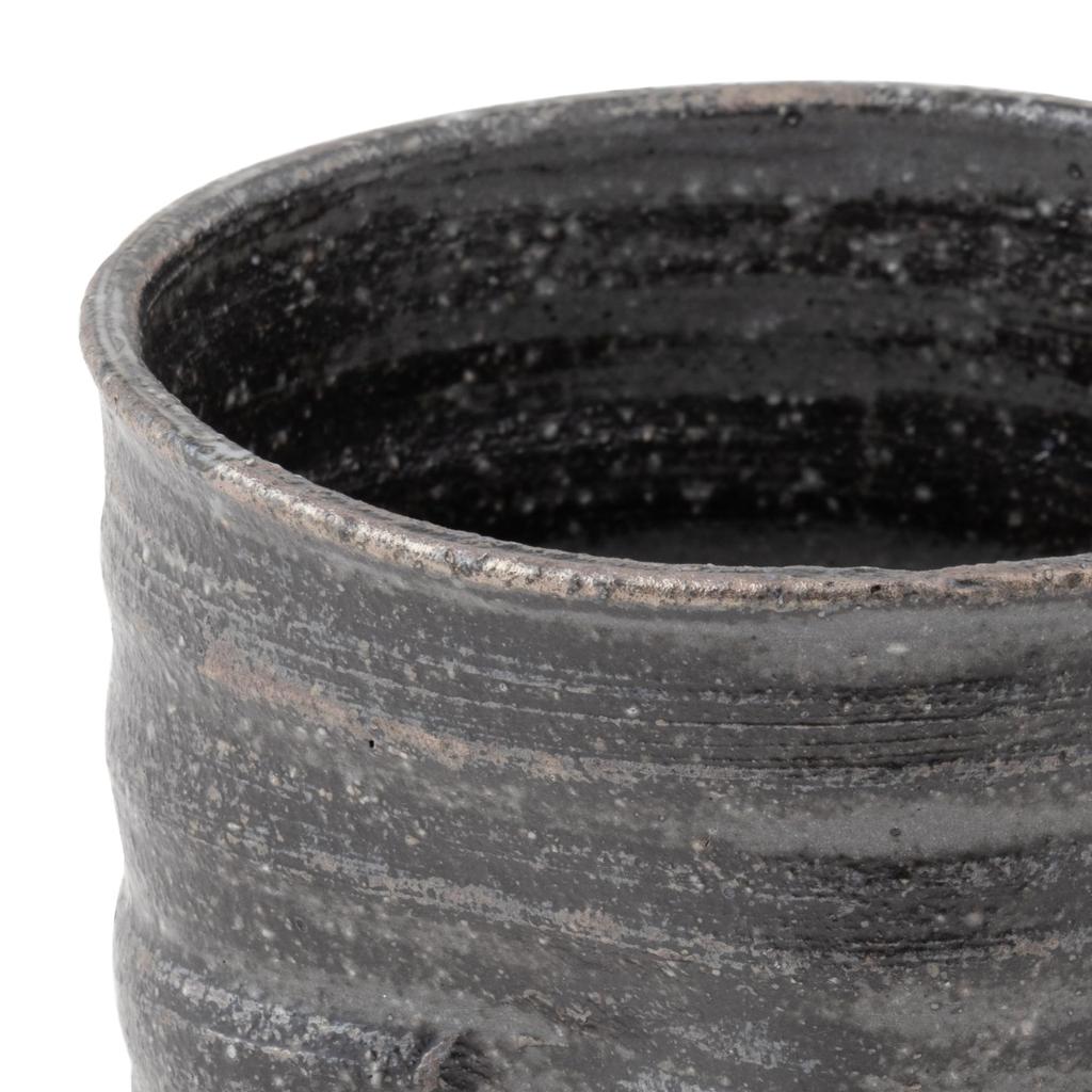 Marui Pottery Shigaraki Ware Hechimon Rock Cup, Approx. 360ml Capacity, Black Steel, MR-3-4347
