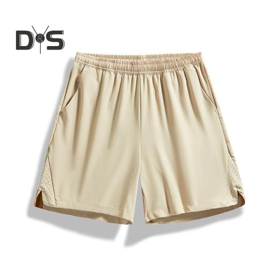 Herren-Shorts, einfarbiges Design, elastische Taille, Sport-Shorts mit Taschen, atmungsaktive Shorts im Casual-Stil