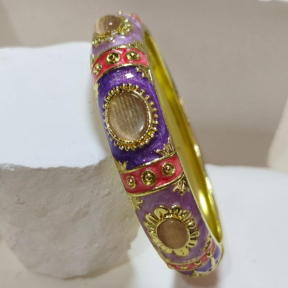 Widen Enamel Bracelet 1.4cm Faux Cat‑Eye Enamel Bangle Enamel Bangle  For Women / Adults