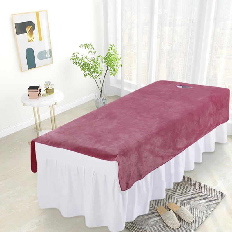 Solid Thickened Velvet Beauty Salon Bed Sheets SPA Massage Bed Table Cover Bedspread Soft Salon Sheets With/no Hole
