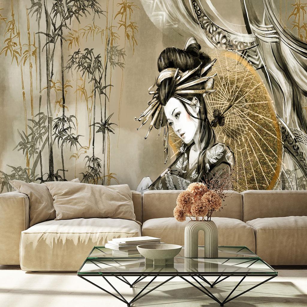 Tapet Geisha och bambu