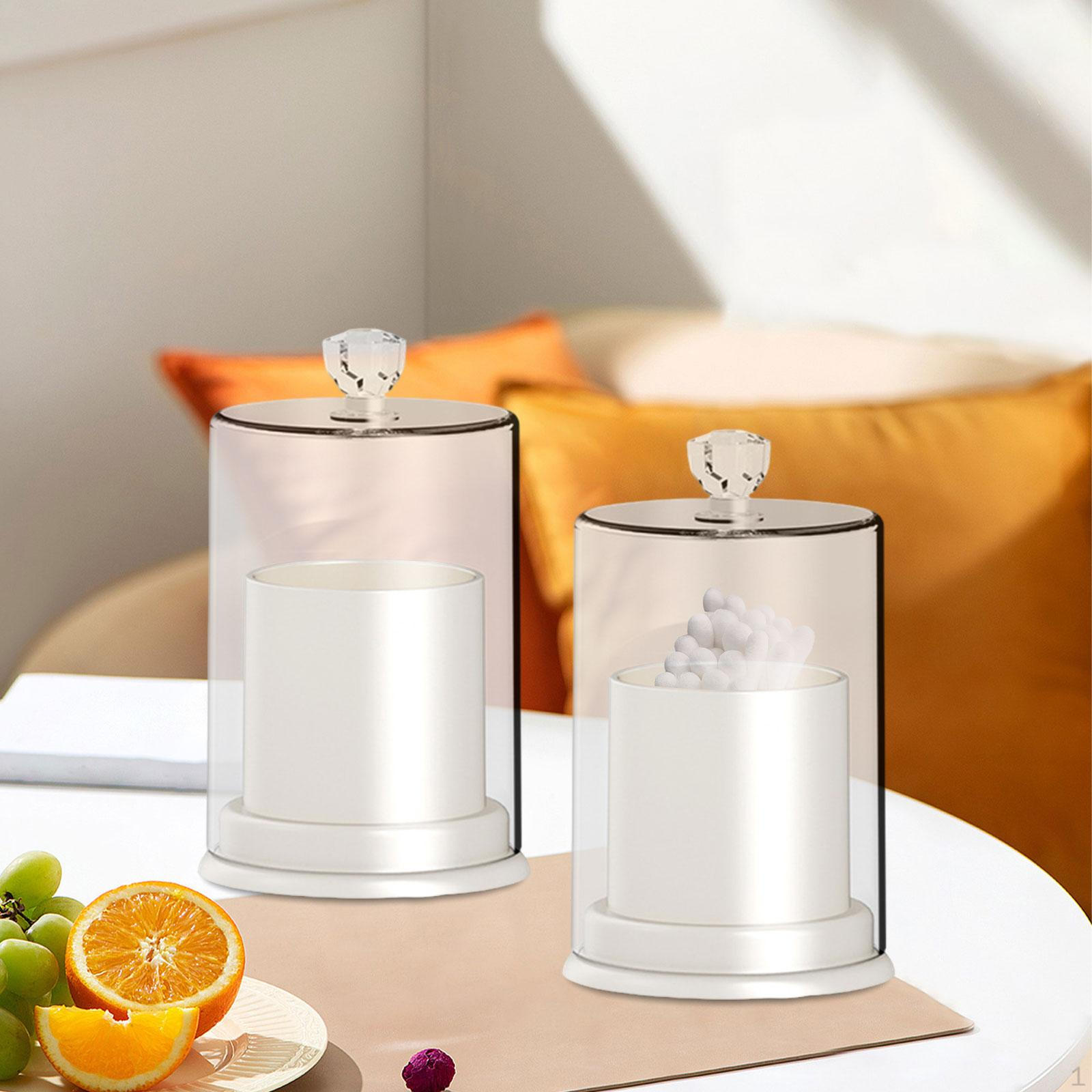 2 Pack Cotton Ball And Swab Holder Organizer Transparent Cosmetic