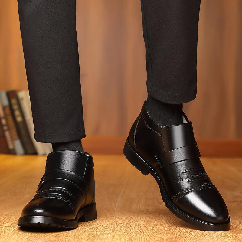 New Fashion Men's Winter Snow Boots Casua High-top Men's Cotton Leather Boots Warm and Velvet Dad Shoes