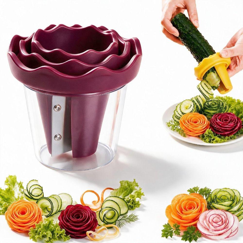 Upgraded Design Rose Flower Carving Tool Manual Operation Fruit Slicer  Vegetable Garnish