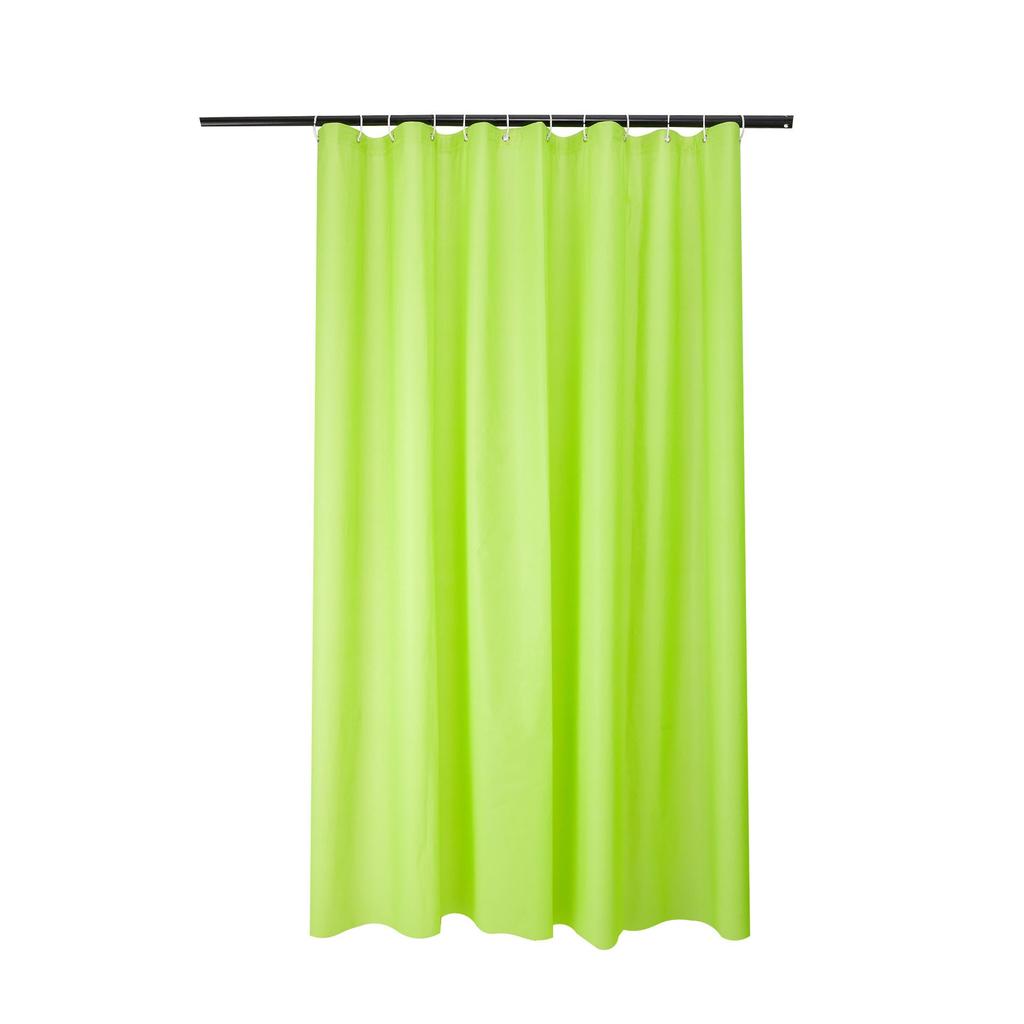 Solid Color Waterproof PEVA Shower Curtain with Hooks - Mold Resistant, Available In Full Color Range