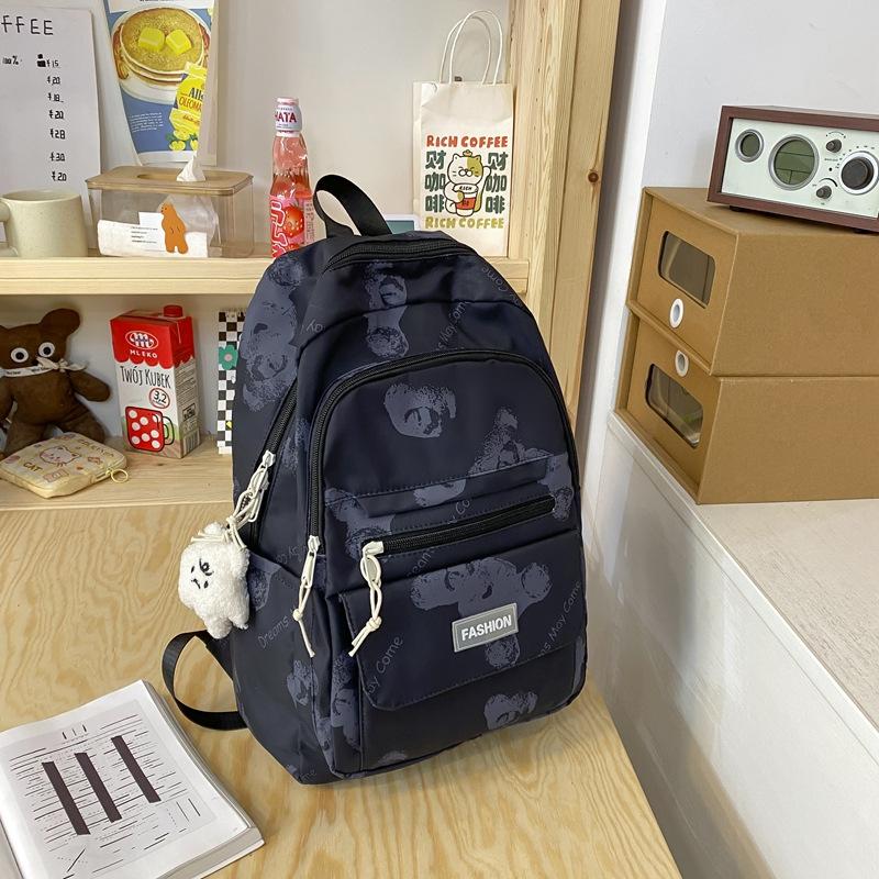 Today's Popular Junior High School and High School Students Cute Printed Bear Backpack Large Capacity College Student Backpack