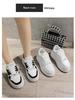 Women's White Spring/Summer 2025 Platform Sneakers - Thick-Soled, Height-Increasing, Petite-Friendly Casual Shoes