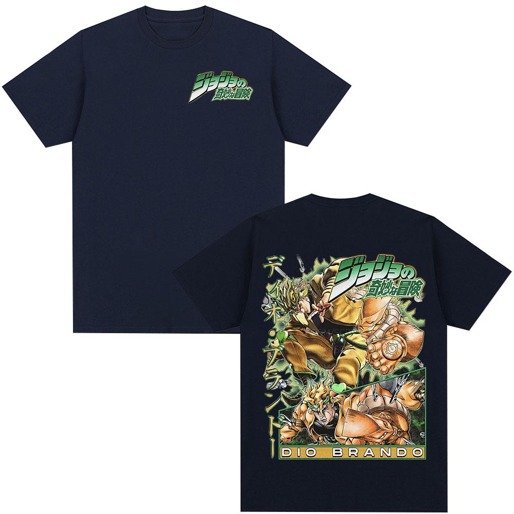Anime JoJo Bizarre Adventure Tshirt Dio Brando Graphic Tshirts Men Women Fashion Casual Oversized Short Sleeves T Shirt Tops