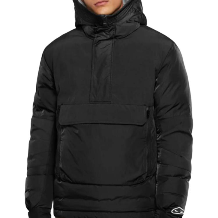 Nike Solid Color Zip-Up Hoodie Jacket With Pockets Long Sleeve Men jackets Black CU4420-010