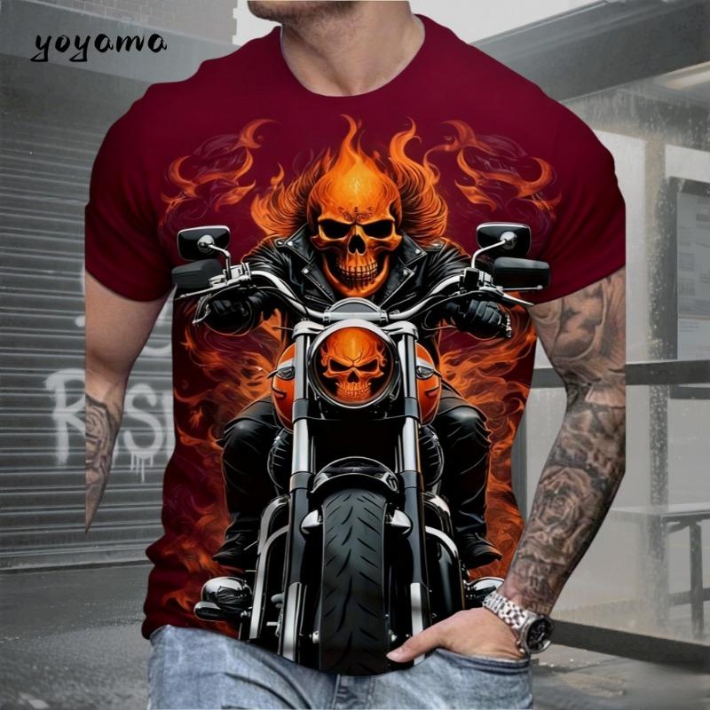 Men's casual 3D printed personalized cartoon animal quick drying top summer men's fashionable breathable round neck T-shirt