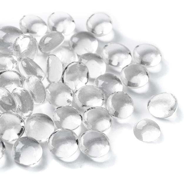 50PCS Mini Glass Gems,Mixed Colour Mancala Stones Flat Bottom Marble Beads for Home Decorative Art Craft Vase Filler(0.5"~0.7")