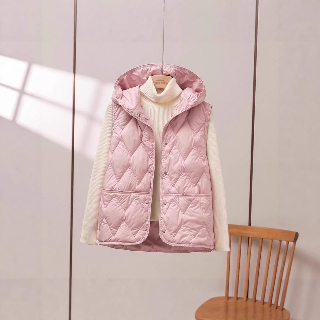 European large size autumn and winter new fashion foreign style design hooded small man thickened thermal cotton vest vest vest woman